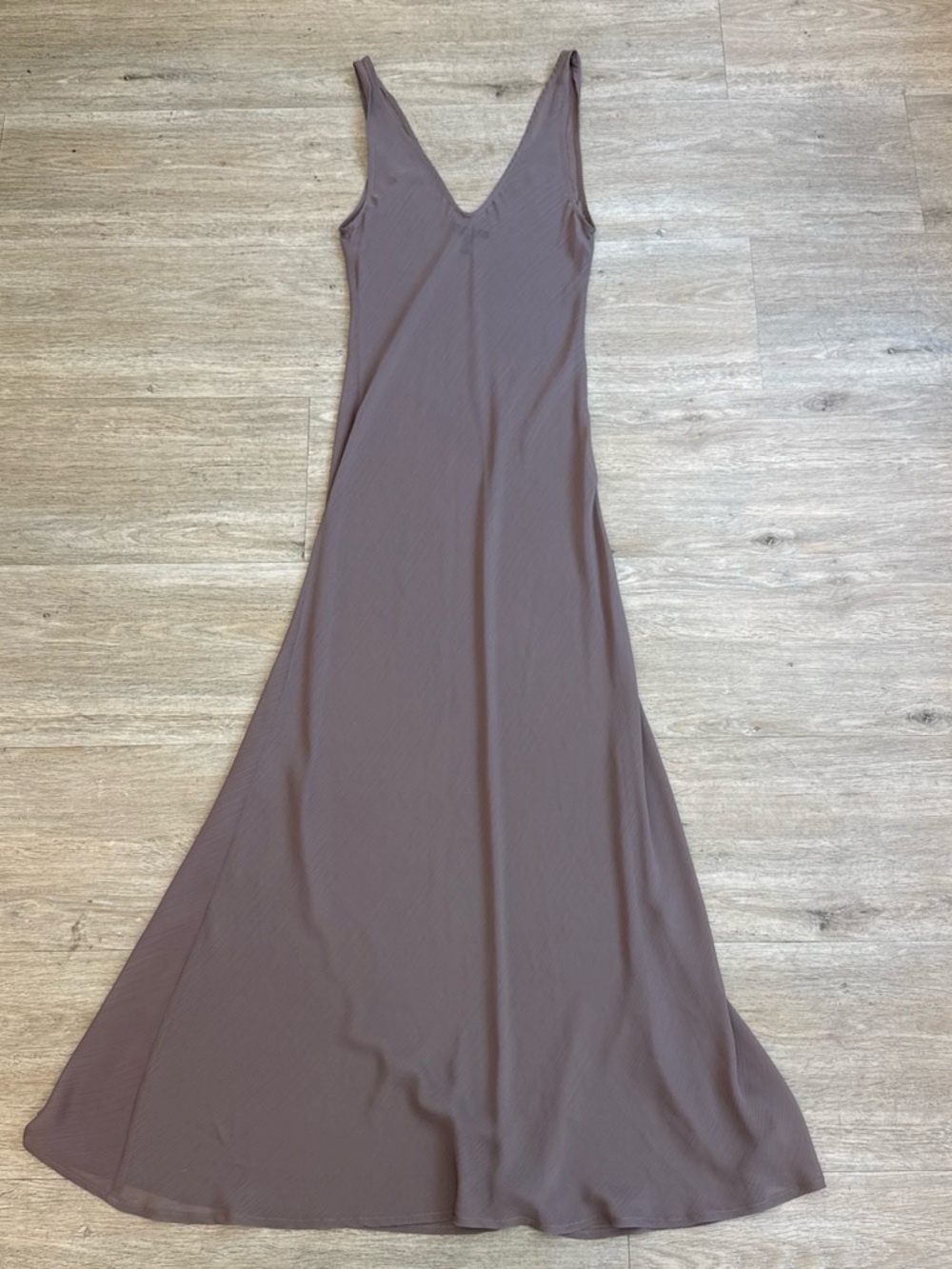 Trois V-Neck Maxi Slip Dress in Mauve Taupe 1